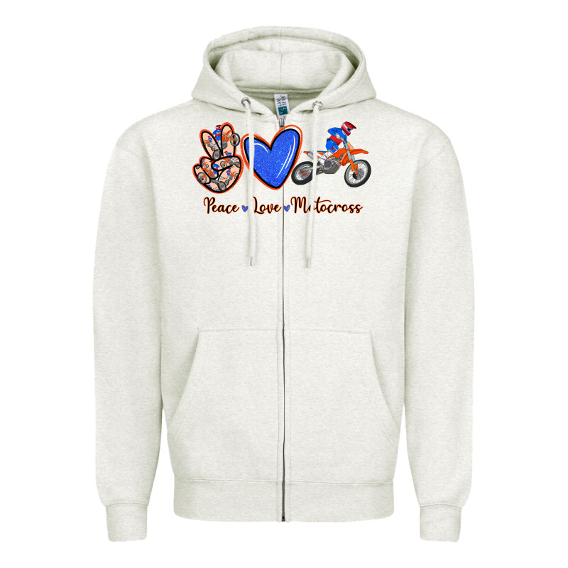 Peace Love Motocross Zipper Hoodie by RanaPortraitStore | Teevron