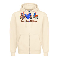 Sandshell Peace Love Motocross Zipper Hoodie - RanaPortraitStore