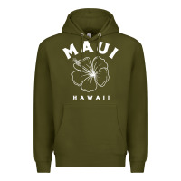 Army Green hawaii flower for women hibiscus maui hawaii t shirt Premium Hoodie - linhVisuals
