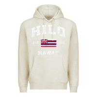 Oatmeal Heather hilo hawaii hi vintage state athletic style t shirt Premium Hoodie - linhVisuals