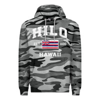 Slate Camo hilo hawaii hi vintage state athletic style t shirt Premium Hoodie - linhVisuals