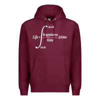 Burgundy math teacher integral of life happiness time geeky math Premium Hoodie - linhVisuals