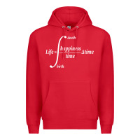 Red math teacher integral of life happiness time geeky math Premium Hoodie - linhVisuals
