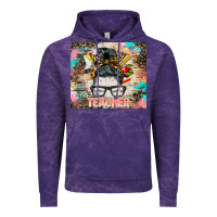 Cloud Purple teacher messy bun tumbler Vintage Hoodie - BarkalooDesign