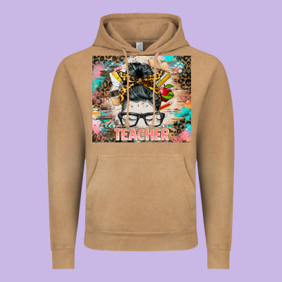 Teacher Messy Bun Tumbler Vintage Hoodie Designed By Barkaloodesign