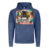 Vintage Denim teacher messy bun tumbler Vintage Hoodie - BarkalooDesign