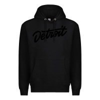Black DETROIT Premium Hoodie - linhVisuals