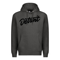 Charcoal Heather DETROIT Premium Hoodie - linhVisuals
