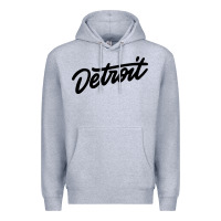 Heather Grey DETROIT Premium Hoodie - linhVisuals