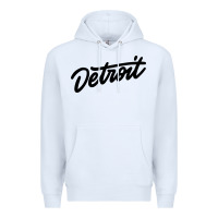 White DETROIT Premium Hoodie - linhVisuals