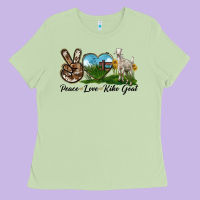 Peace Love Kiko Goat Ladies Tee Designed By Lillyallendesigns