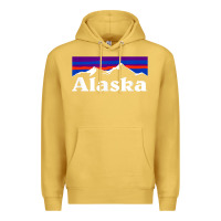 Antique Gold alaska retro vintage mountains & outdoors wilderness state Premium Hoodie - linhVisuals
