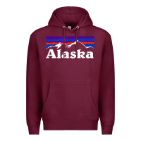 Burgundy alaska retro vintage mountains & outdoors wilderness state Premium Hoodie - linhVisuals