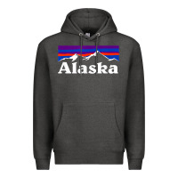 Charcoal Heather alaska retro vintage mountains & outdoors wilderness state Premium Hoodie - linhVisuals