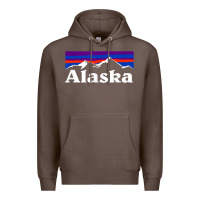 Coffee alaska retro vintage mountains & outdoors wilderness state Premium Hoodie - linhVisuals