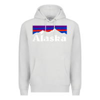 Dove Grey alaska retro vintage mountains & outdoors wilderness state Premium Hoodie - linhVisuals