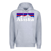 Heather Grey alaska retro vintage mountains & outdoors wilderness state Premium Hoodie - linhVisuals