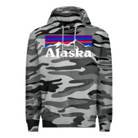 Slate Camo alaska retro vintage mountains & outdoors wilderness state Premium Hoodie - linhVisuals