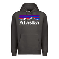 Smoke alaska retro vintage mountains & outdoors wilderness state Premium Hoodie - linhVisuals