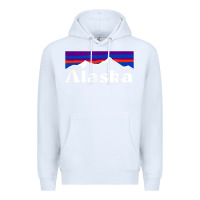 White alaska retro vintage mountains & outdoors wilderness state Premium Hoodie - linhVisuals