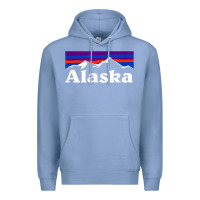 Colony Blue alaska retro vintage mountains & outdoors wilderness state Premium Hoodie - linhVisuals