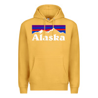 Mustard alaska retro vintage mountains & outdoors wilderness state Premium Hoodie - linhVisuals