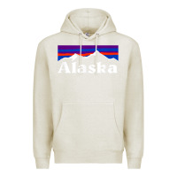 Oatmeal Heather alaska retro vintage mountains & outdoors wilderness state Premium Hoodie - linhVisuals