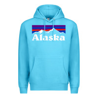 Ocean Blue alaska retro vintage mountains & outdoors wilderness state Premium Hoodie - linhVisuals