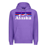 Purple alaska retro vintage mountains & outdoors wilderness state Premium Hoodie - linhVisuals