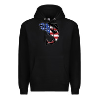 Black american cod fish design fishing lover fisherman usa premium Premium Hoodie - linhVisuals