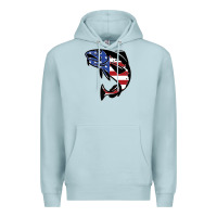 Blue Mist american cod fish design fishing lover fisherman usa premium Premium Hoodie - linhVisuals