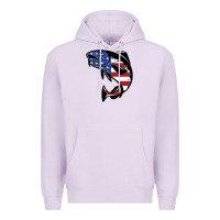 Lilac american cod fish design fishing lover fisherman usa premium Premium Hoodie - linhVisuals