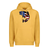 Mustard american cod fish design fishing lover fisherman usa premium Premium Hoodie - linhVisuals