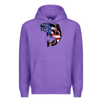 Purple american cod fish design fishing lover fisherman usa premium Premium Hoodie - linhVisuals