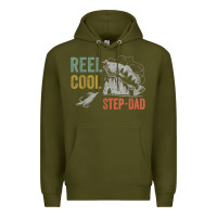Army Green mens reel cool step dad fishing funny fathers day Premium Hoodie - linhVisuals