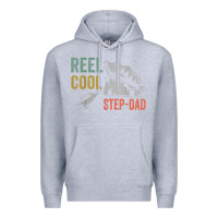 Heather Grey mens reel cool step dad fishing funny fathers day Premium Hoodie - linhVisuals