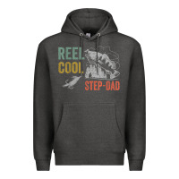 Charcoal Heather mens reel cool step dad fishing funny fathers day Premium Hoodie - linhVisuals