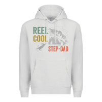 Dove Grey mens reel cool step dad fishing funny fathers day Premium Hoodie - linhVisuals