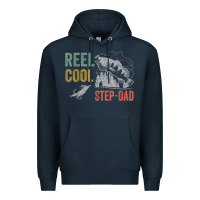Navy mens reel cool step dad fishing funny fathers day Premium Hoodie - linhVisuals