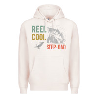 Pale Pink mens reel cool step dad fishing funny fathers day Premium Hoodie - linhVisuals