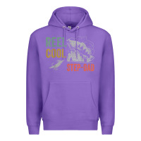 Purple mens reel cool step dad fishing funny fathers day Premium Hoodie - linhVisuals