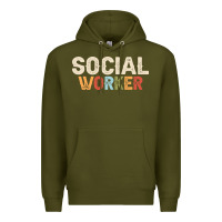 Army Green Social Worker Job Occupation Funny Birthday Premium Hoodie - linhVisuals