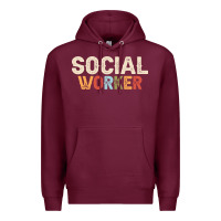 Burgundy Social Worker Job Occupation Funny Birthday Premium Hoodie - linhVisuals