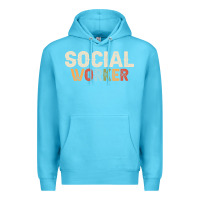 Ocean Blue Social Worker Job Occupation Funny Birthday Premium Hoodie - linhVisuals