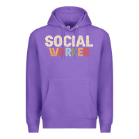 Purple Social Worker Job Occupation Funny Birthday Premium Hoodie - linhVisuals