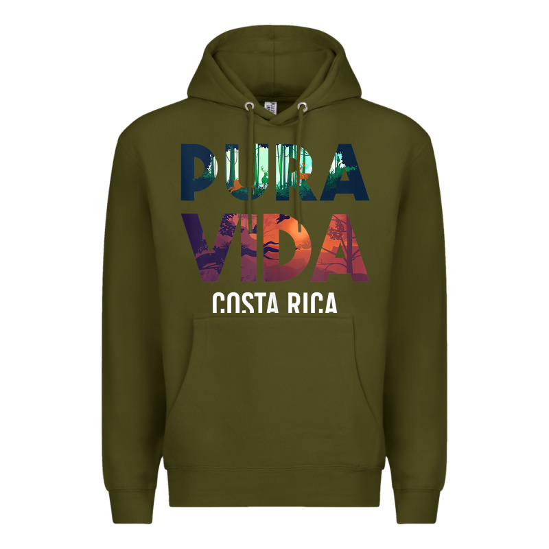Costa Rica Pura Vida Toucan Tropical Surf Beach Vibes Tank Top Premium Hoodie by linhVisuals | Teevron