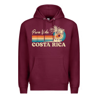 Burgundy costa rica retro beach vacation costa rica souvenir beach t shirt Premium Hoodie - linhVisuals