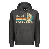 Charcoal Heather costa rica retro beach vacation costa rica souvenir beach t shirt Premium Hoodie - linhVisuals