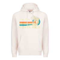 Pale Pink costa rica retro beach vacation costa rica souvenir beach t shirt Premium Hoodie - linhVisuals