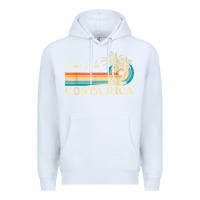 White costa rica retro beach vacation costa rica souvenir beach t shirt Premium Hoodie - linhVisuals